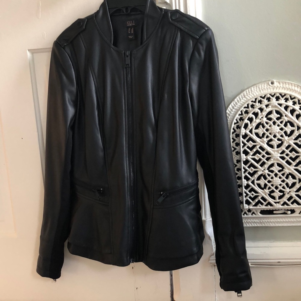 GILI faux leather peplum jacket. NEVER WORN! - Picture 1 of 6